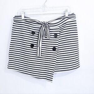 Express Striped Skort sz 12 Women New Nautical Shorts Belt Boating
